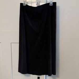Ruby Rd suede-like Women's Black Midi Skirt - Classic Minimalist Style
